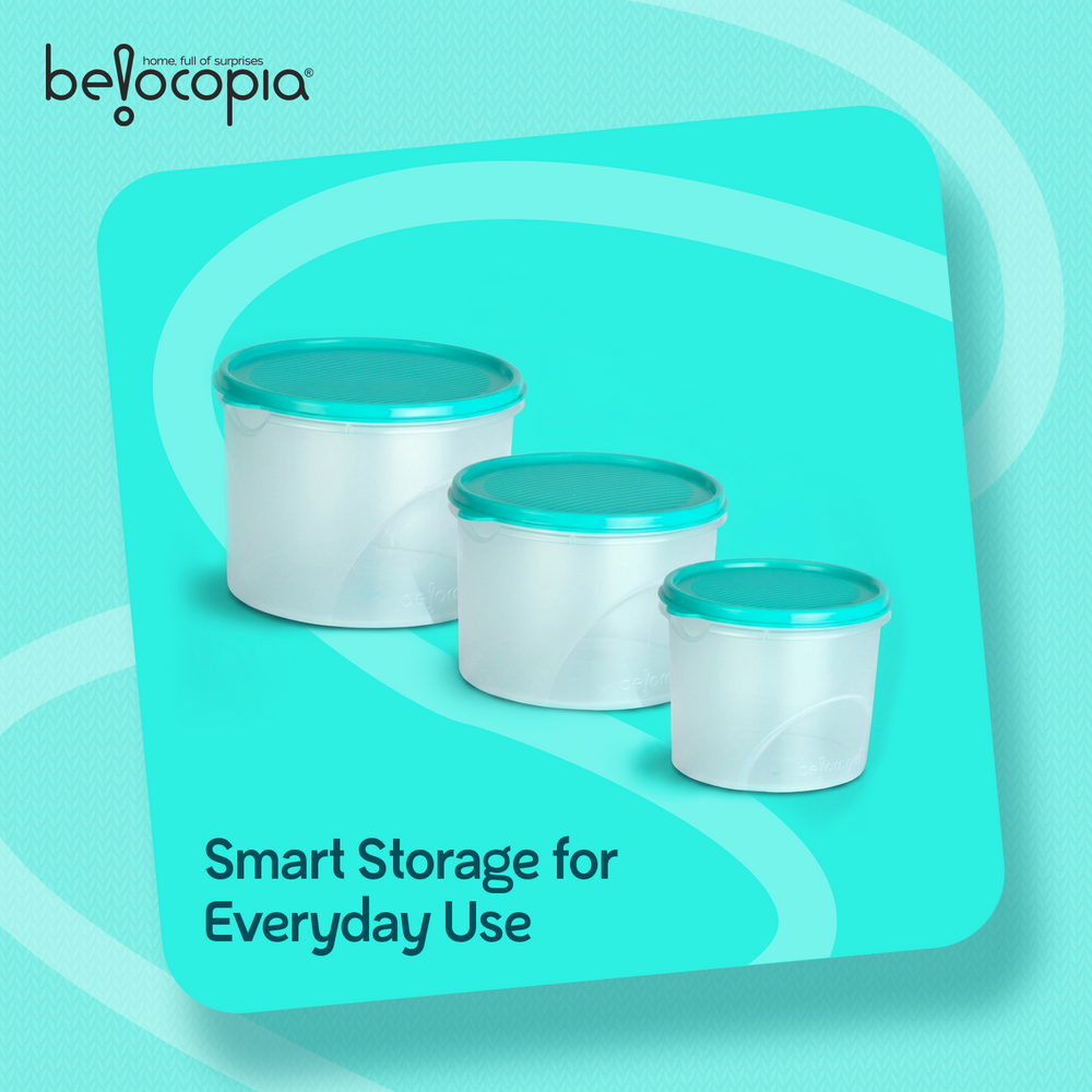 Airtight Kitchen Storage Containers – Round | Set of 3 (8.6 L)