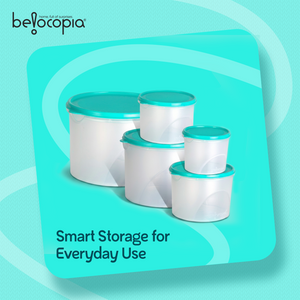 Airtight Kitchen Storage Containers – Round | Set of 5 (10.55 L)