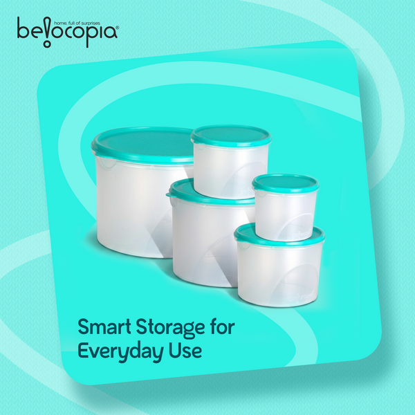 Airtight Kitchen Storage Containers – Round | Set of 5 (10.55 L)