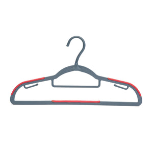 Happy To Hang Rotogrip Plastic Hangers | Pack of 16 | Non-Slip | Space Saving Wardrobe Hangers with Grip Coating | Durable Plastic Hanger for Shirt, T-Shirt, Top, Sweater (Grey)
