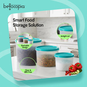 Airtight Kitchen Storage Containers – Round | Set of 3 (8.6 L)
