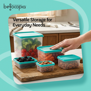 Airtight Kitchen Storage Containers – Square | Set of 6 (7.2 L)