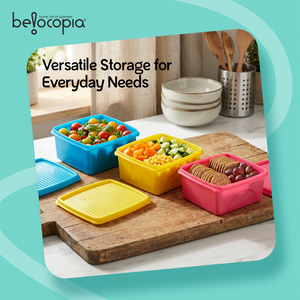 Airtight Kitchen Storage Containers – Square | Set of 3 (650 ml)