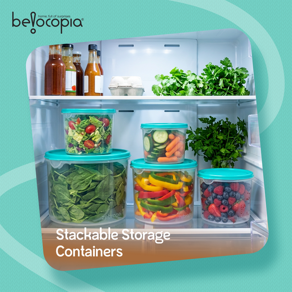 Airtight Kitchen Storage Containers – Round | Set of 5 (10.55 L)