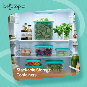 Airtight Kitchen Storage Containers – Square | Set of 6 (7.2 L)