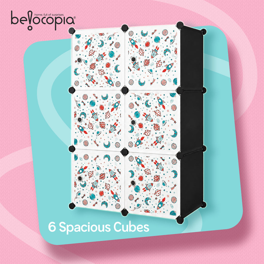BELOCOPIA EZ STOR Plastic Wardrobe | 6 Cube | Black