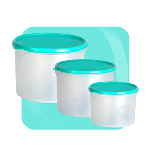 Airtight Kitchen Storage Containers – Round | Set of 3 (8.6 L)