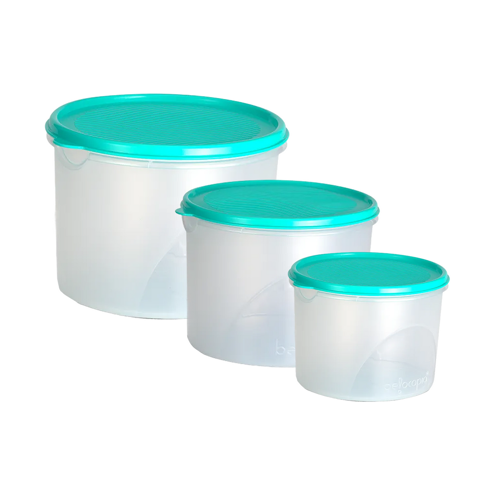 Airtight Kitchen Storage Containers – Round | Set of 3 (3.75 L)