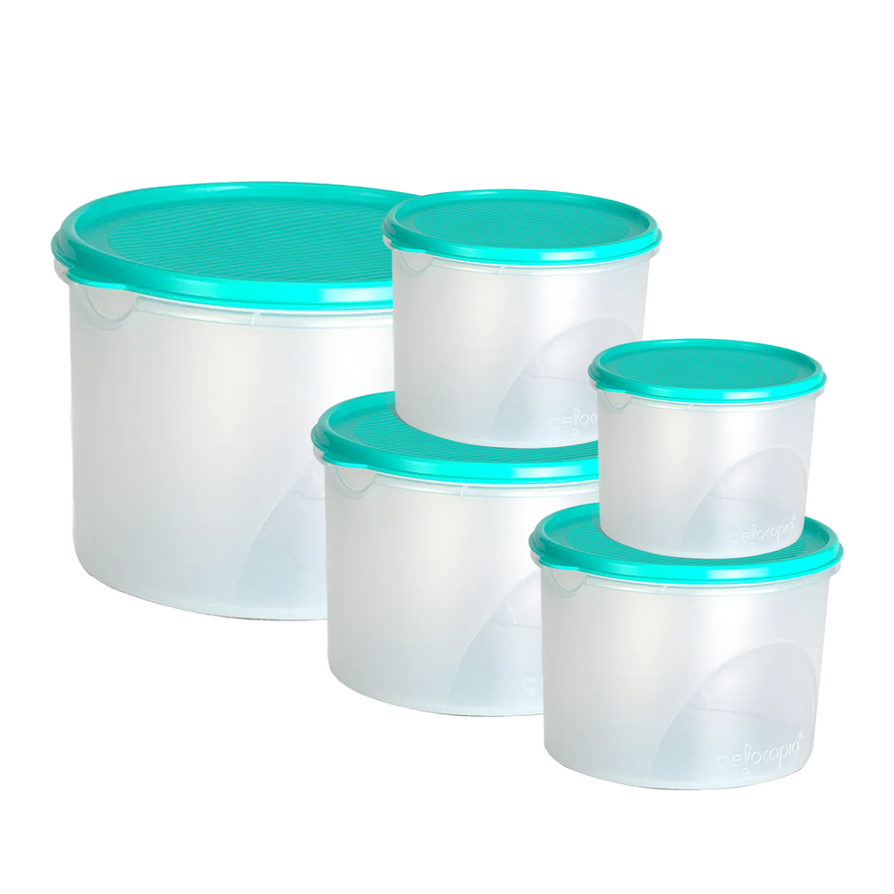 Airtight Kitchen Storage Containers – Round | Set of 5 (10.55 L)