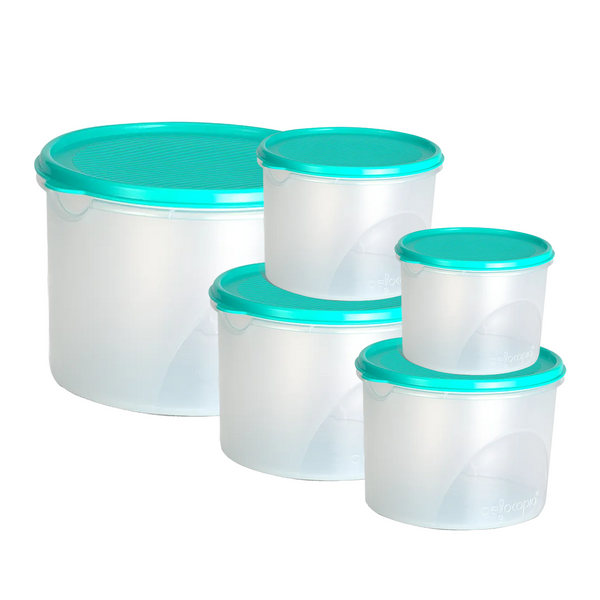 Airtight Kitchen Storage Containers – Round | Set of 5 (10.55 L)