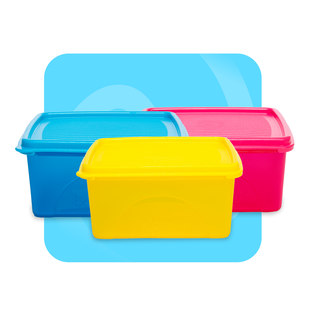 Airtight Kitchen Storage Containers – Square | Set of 3 (650 ml)