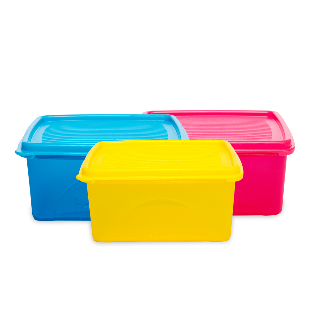 Airtight Kitchen Storage Containers – Square | Set of 3 (650 ml)
