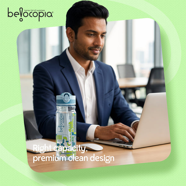 Aqua Beat Sipper Water Bottle 800ml | Blue | BPA-Free, Leakproof Flip Cap with Straw | Lightweight Daily Use Bottle for Office, College & Travel | Durable & Easy Carry Hydration Bottle