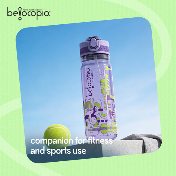 Aqua Beat Sipper Water Bottle 800ml | Purple | BPA-Free, Leakproof Flip Cap with Straw | Lightweight Daily Use Bottle for Office, College & Travel | Durable & Easy Carry Hydration Bottle