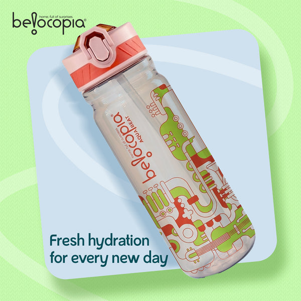 Aqua Beat Sipper Water Bottle 800ml | Orange | BPA-Free, Leakproof Flip Cap with Straw | Lightweight Daily Use Bottle for Office, College & Travel | Durable & Easy Carry Hydration Bottle