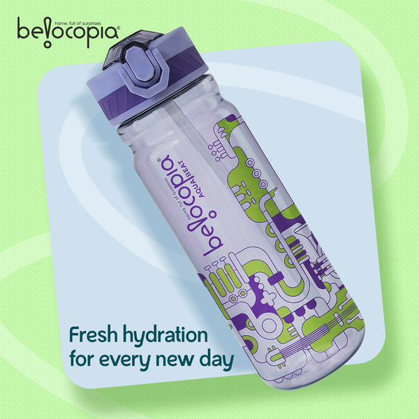 Aqua Beat Sipper Water Bottle 800ml | Purple | BPA-Free, Leakproof Flip Cap with Straw | Lightweight Daily Use Bottle for Office, College & Travel | Durable & Easy Carry Hydration Bottle