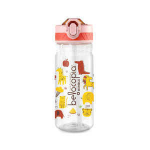 Bumble Sipper Water Bottle 650ml | Pink| BPA-Free, Leakproof Flip Lock | Food Grade Plastic Bottle with Straw | Durable & Spill Proof Drinking Bottle for School, Travel & Outdoor