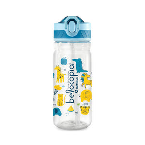 Bumble Sipper Water Bottle 650ml | Blue | BPA-Free, Leakproof Flip Lock | Food Grade Plastic Bottle with Straw | Durable & Spill Proof Drinking Bottle for School, Travel & Outdoor