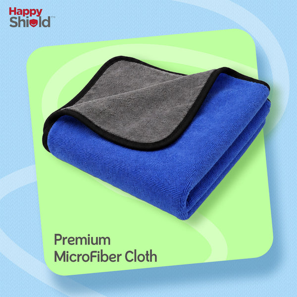 Happy Shield EasyWipe Premium Microfiber Cloth | 60 x 40 cm | 600 GSM | Blue | Pack of 1