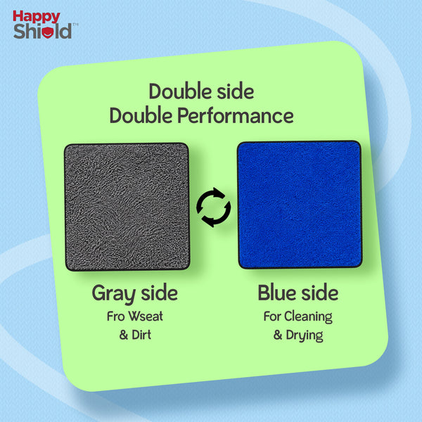 Happy Shield EasyWipe Premium Microfiber Cloth | 60 x 40 cm | 600 GSM | Blue | Pack of 1