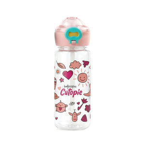 Cutopie Kids Sipper Water Bottle 600ml | Pink | BPA-Free, Spill Proof & Airtight | Food Grade Plastic Drinking Bottle for Toddlers & Children | Leakproof Flip Cap | School, Travel & Daily Use