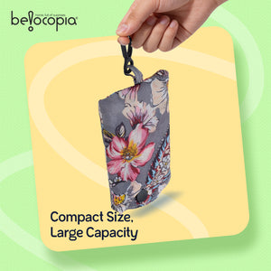 Belocopia Foldable Shopping Bag for Women | Floral Paisley design | Reusable Lightweight Grocery Tote Bag | Portable, Washable Travel Carry Bag | Eco-Friendly | Multipurpose Shoulder Handbag for Daily Shopping & Travel