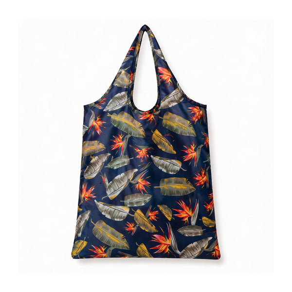 Belocopia Foldable  Shopping Bag for Women |Tropical Design | Reusable Lightweight Grocery Tote Bag | Portable & Washable Travel Carry Bag | Eco-Friendly | Multipurpose Shoulder Handbag for Daily Shopping & Beach