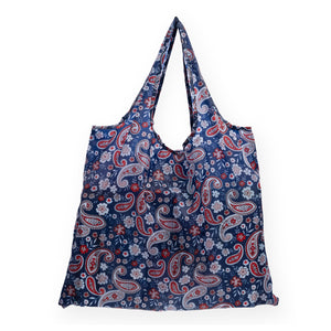 Belocopia Foldable Shopping Bag for Women | small Floral Paisley design | Reusable Lightweight Grocery Tote Bag | Portable, Washable Travel Carry Bag | Eco-Friendly | Multipurpose Shoulder Handbag for Daily Shopping & Travel