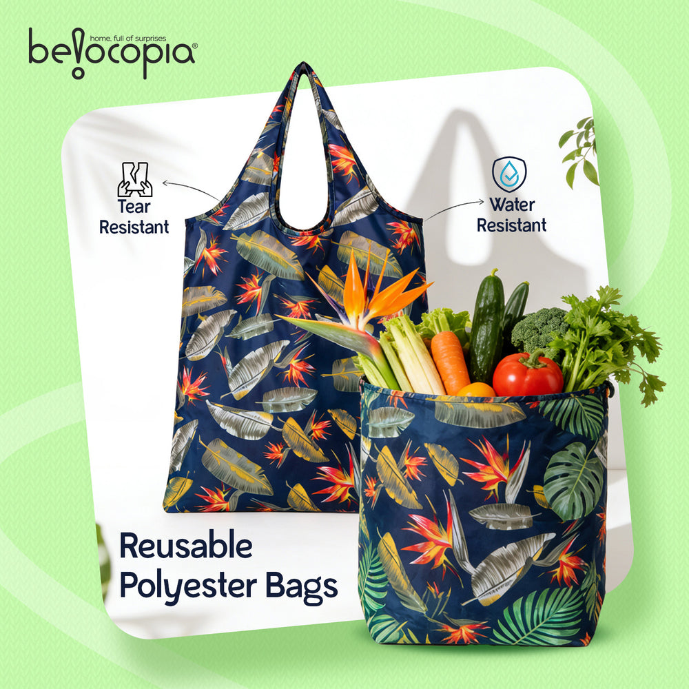 Belocopia Foldable  Shopping Bag for Women |Tropical Design