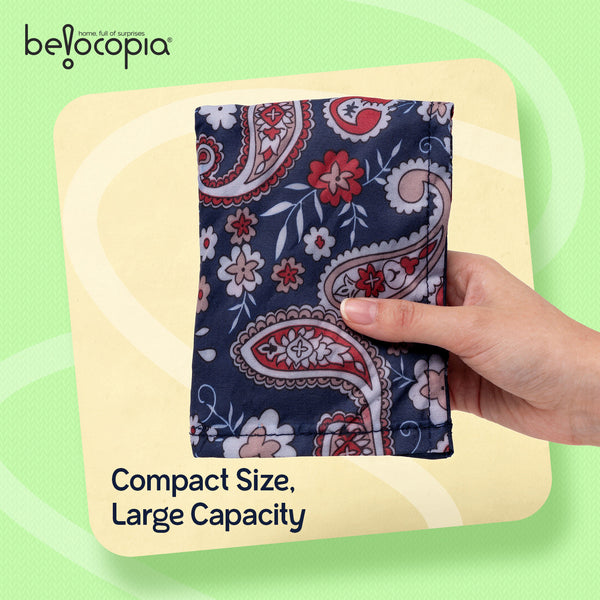 Belocopia Foldable Shopping Bag for Women | small Floral Paisley design | Reusable Lightweight Grocery Tote Bag | Portable, Washable Travel Carry Bag | Eco-Friendly | Multipurpose Shoulder Handbag for Daily Shopping & Travel
