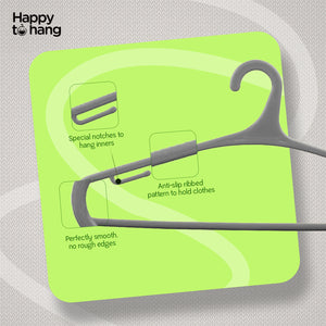 Teeser Clothes Hangers Grey – Pack of 6