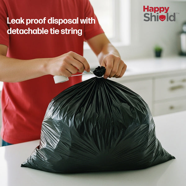 Happy Shield Garbage Bags – Small | Set of 90 (3 packs x 30)