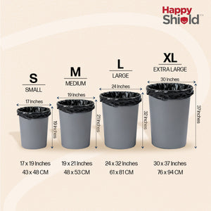 Happy Shield Perfumed Garbage Bags – Small | Pack of 6 (30 Pieces)