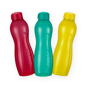Hiero Water Bottle – 1 Litre | Twist Cap | Set of 3
