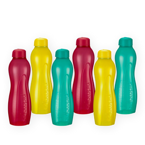 Hiero Water Bottle – 1 Litre | Twist Cap | Set of 6