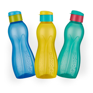 Hiero Water Bottle – 750 ml | Flip Cap | Set of 3