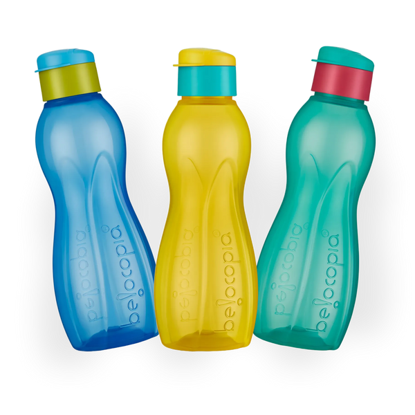 Hiero Water Bottle – 750 ml | Flip Cap | Set of 3