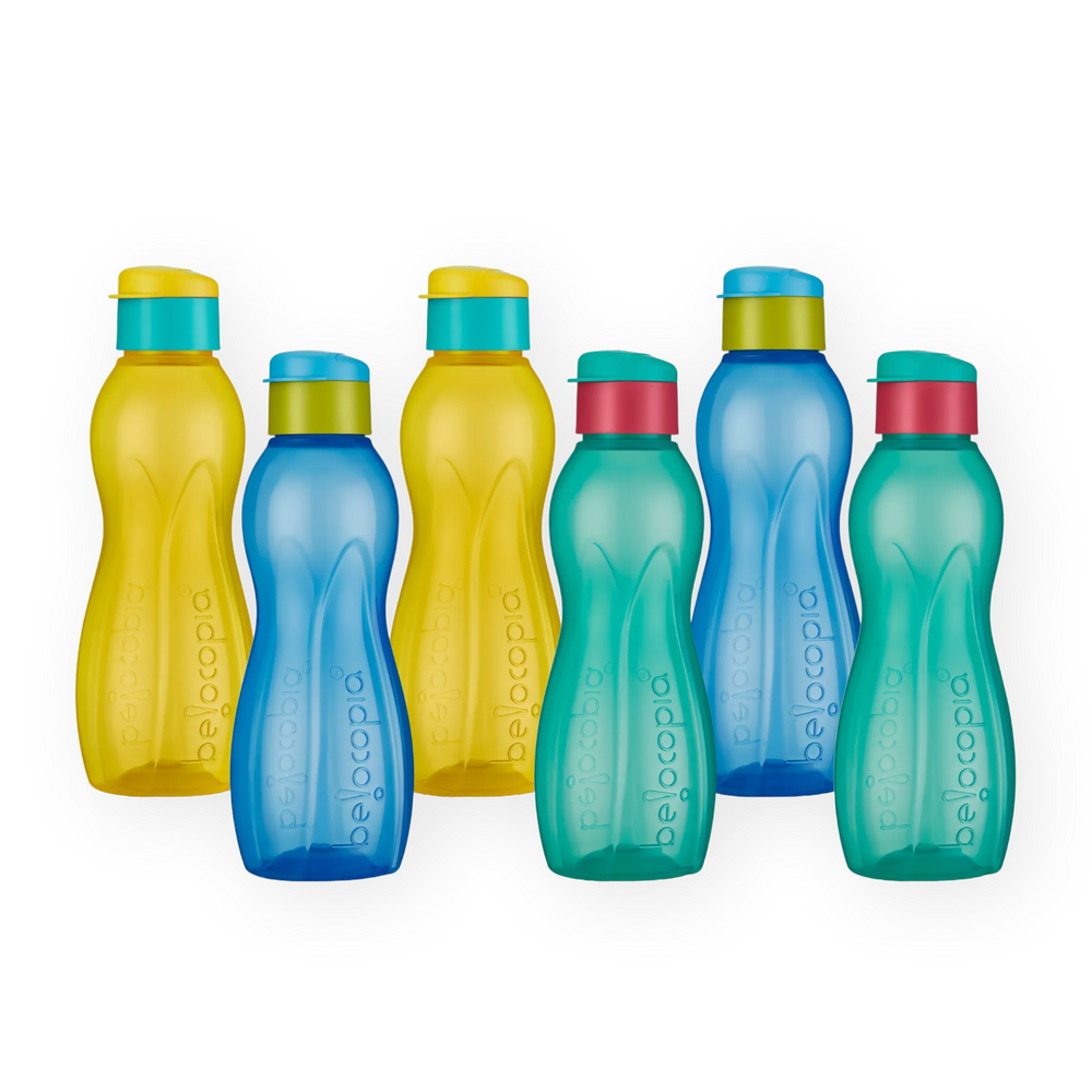 Hiero Water Bottle – 750 ml | Flip Cap | Set of 6