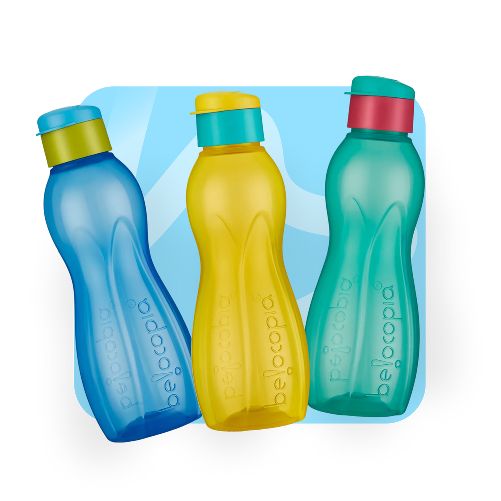 Hiero Water Bottle – 750 ml | Flip Cap | Set of 3