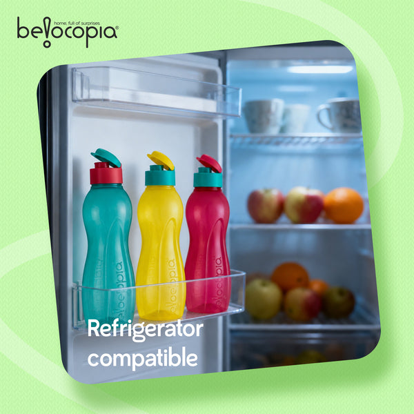 Hiero Water Bottle – 1 Litre | Flip Cap | Set of 6
