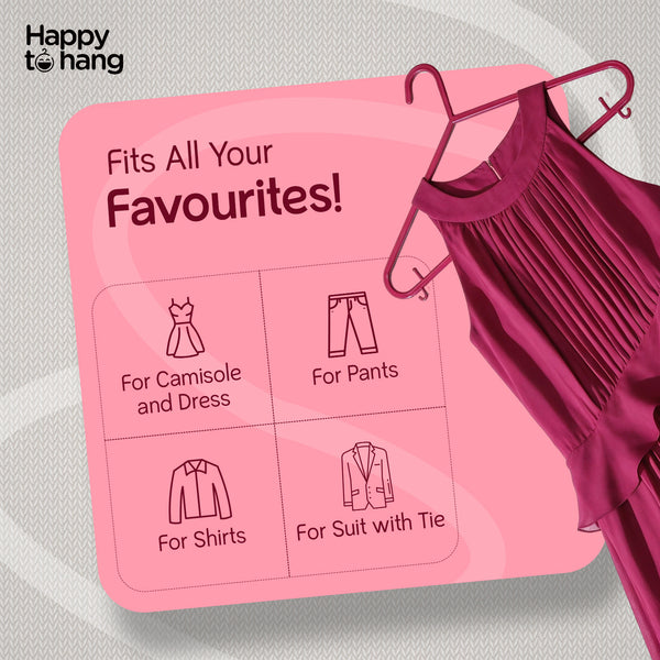 Kompact Clothes Hangers Majenta &Grey – Set of 10