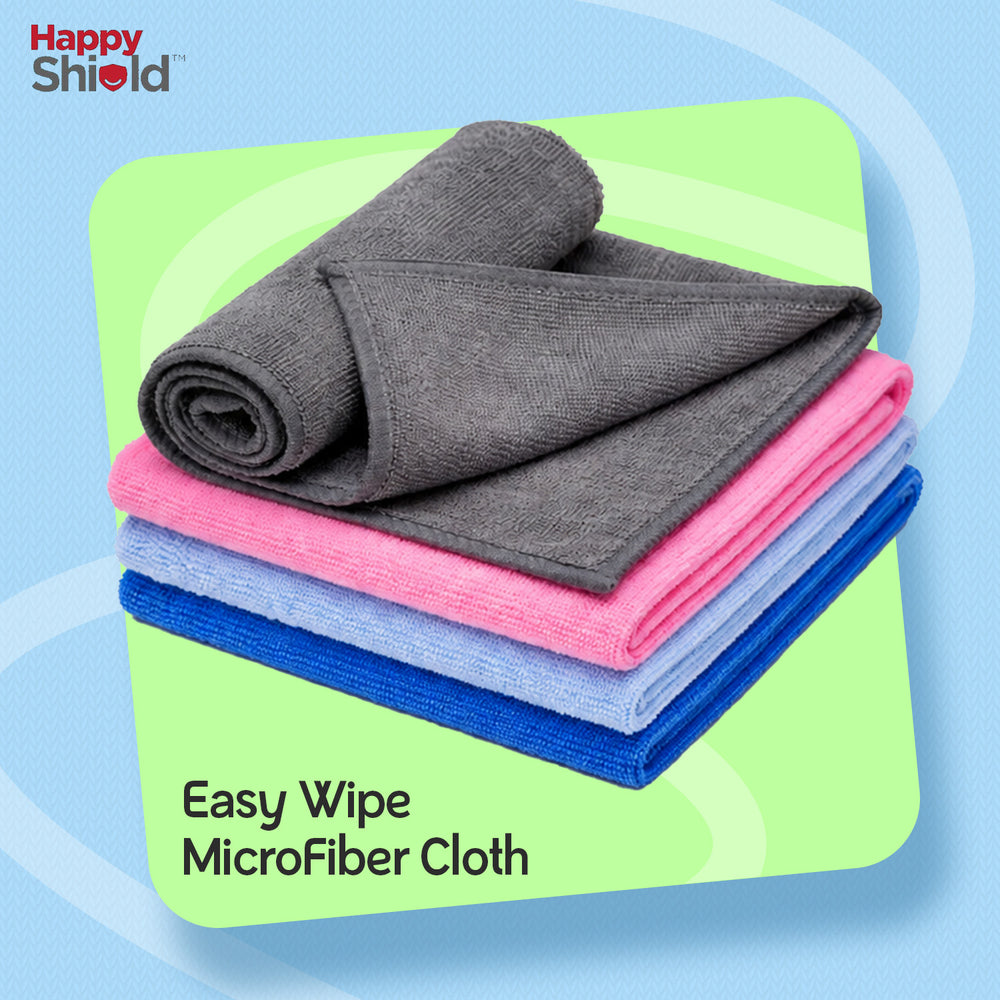 EASYWIPE Microfiber Cleaning Cloth | 40 x 40 cm | 300 GSM | Multicolor | Pack of 4