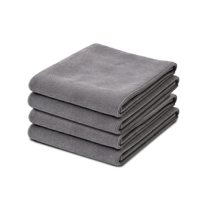 EASYWIPE Microfiber Cleaning Cloth | 40 x 40 cm | 300 GSM Ultra Soft Lint-Free Cleaning Towels for Car, Kitchen, Glass, Home & Electronics | Grey | Pack of 4