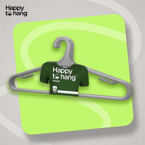 Teeser Clothes Hangers Grey – Pack of 16