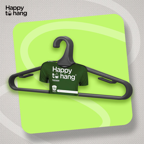 Teeser Clothes Hangers Black – Pack of 16