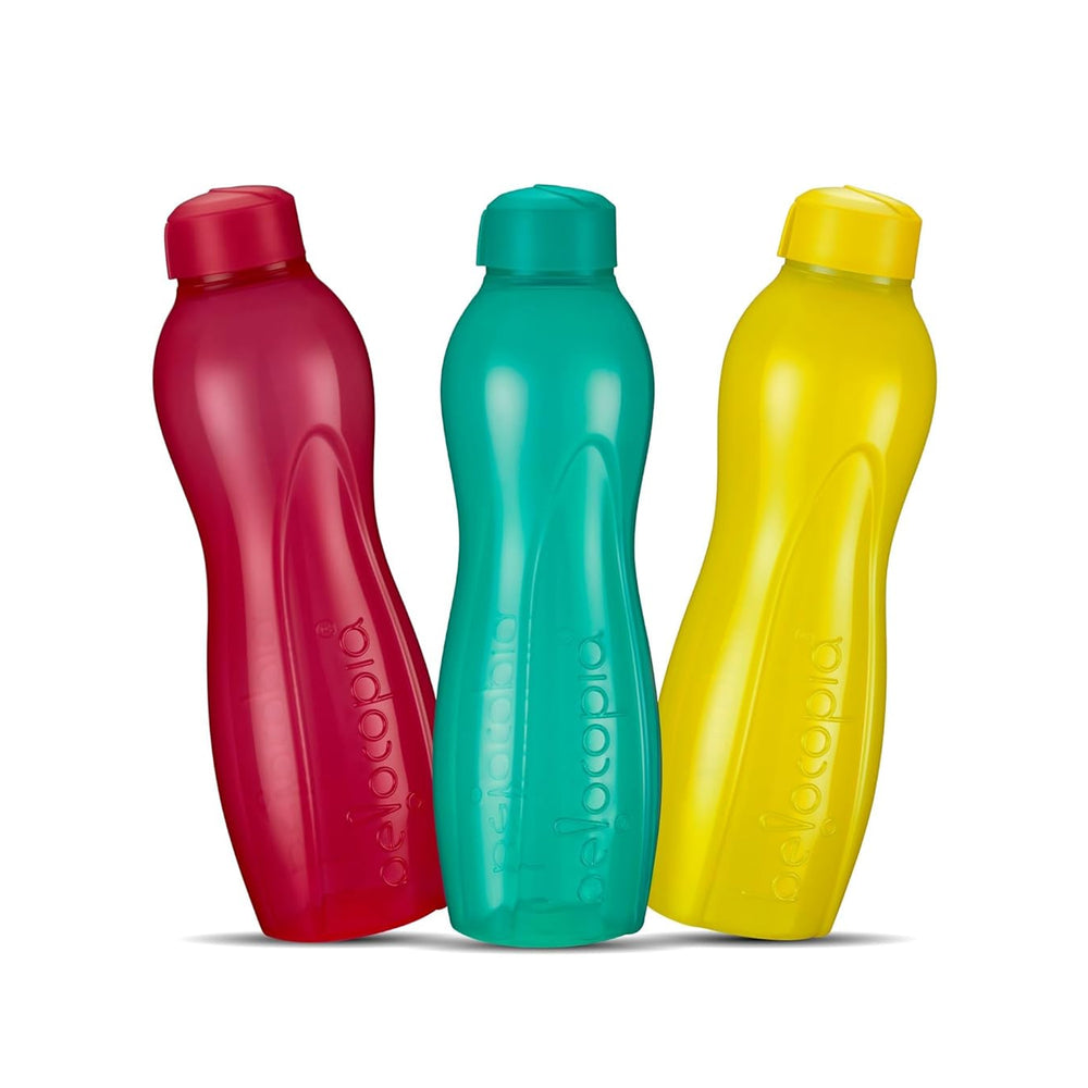 Hiero Water Bottle – 1 Litre | Twist Cap | Set of 3