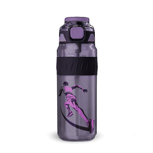 Pulze Sports Sipper Water Bottle 750ml | Purple | BPA-Free, Leakproof Flip Cap with Straw | Time Marker Hydration Bottle | Durable Gym Bottle for Workout, Running & Daily Use