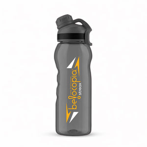 Streax Sports Water Bottle 1 Litre (1000ml) | Black | BPA-Free, Leakproof Gym Bottle | Lightweight with Easy Grip & Carry Loop | Durable Fitness Bottle for Gym, Running, Cycling & Outdoor Use