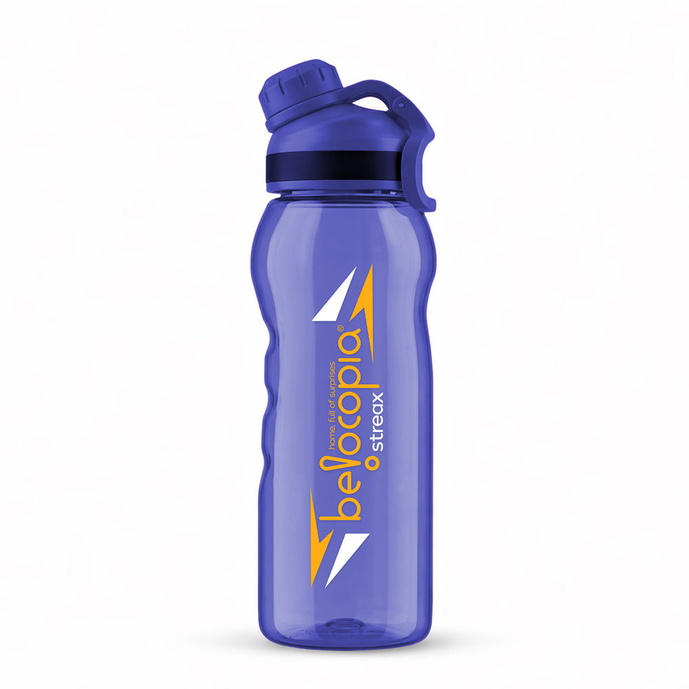 Streax Sports Water Bottle 1 Litre (1000ml) | Blue | BPA-Free, Leakproof Gym Bottle | Lightweight with Easy Grip & Carry Loop | Durable Fitness Bottle for Gym, Running, Cycling & Outdoor Use