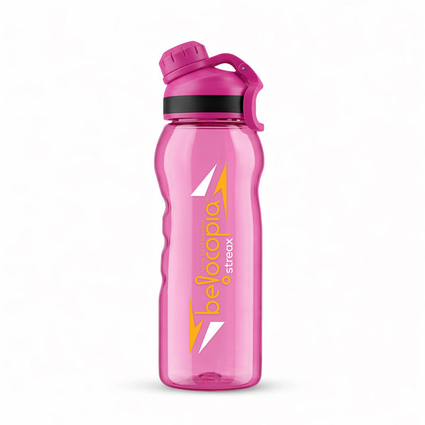 Streax Sports Water Bottle 1 Litre (1000ml) | Pink | BPA-Free, Leakproof Gym Bottle | Lightweight with Easy Grip & Carry Loop | Durable Fitness Bottle for Gym, Running, Cycling & Outdoor Use